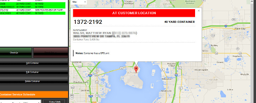 Nexus has a full container tracking system which uses an interactive map to show you where your containers are, who has them, what's in them, scheduled pickups and more.If you'd like to see it in action, give us a call.This feature is available only in a live demo.